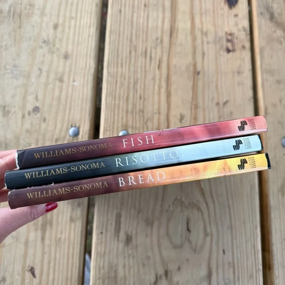 Williams‎ Sonoma Collection Cookbook Set: Risotto Fish Bread vintage books decor